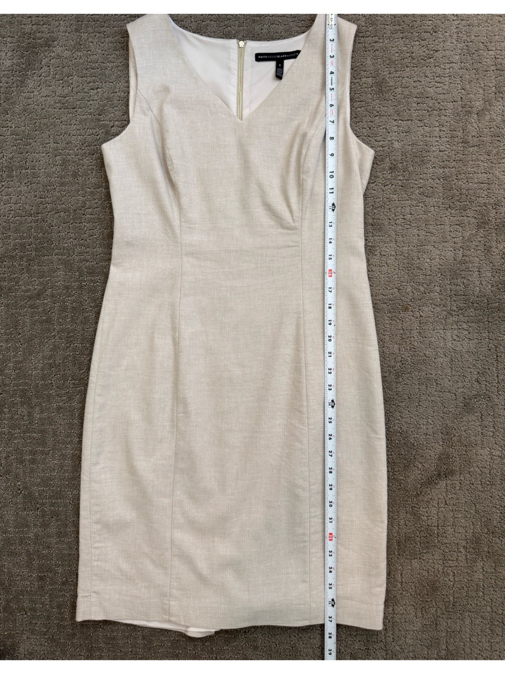 EUC WHBM Beige Shift dress, Size 8 - Picture 4 of 7